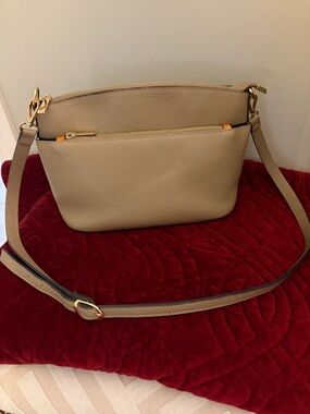Divina Firenze Beige Leather Crossbody Bag - Neutral Everyday Style